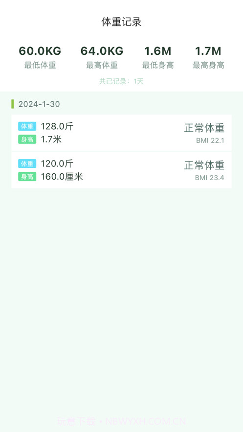 今天称个重截图2