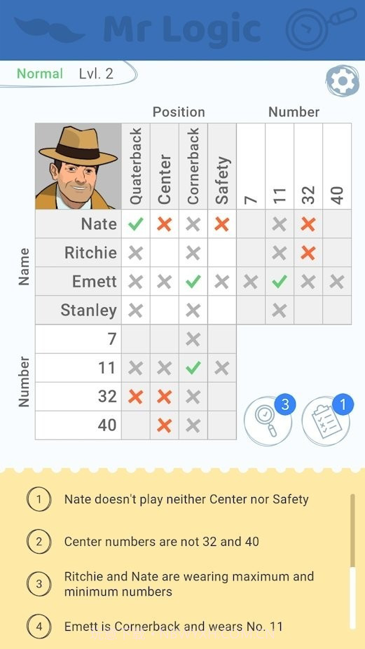 简单线索逻辑谜题截图2