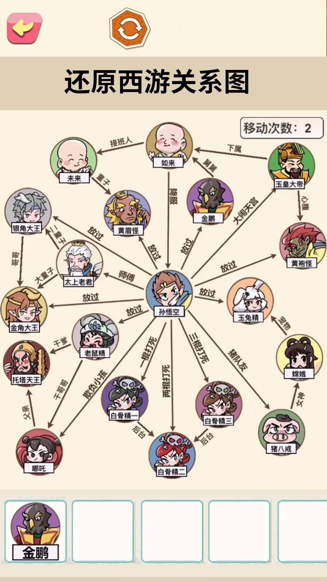 还原关系连线截图2