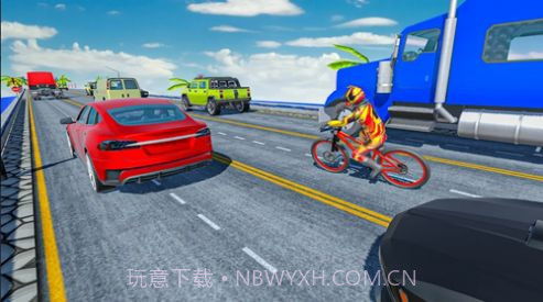 疯狂的交通自行车骑士3D截图2
