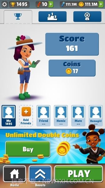 地铁跑酷威尼斯情人节蓝色金币版截图3