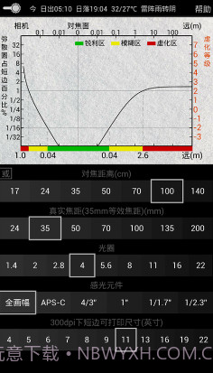 景深计算器截图2